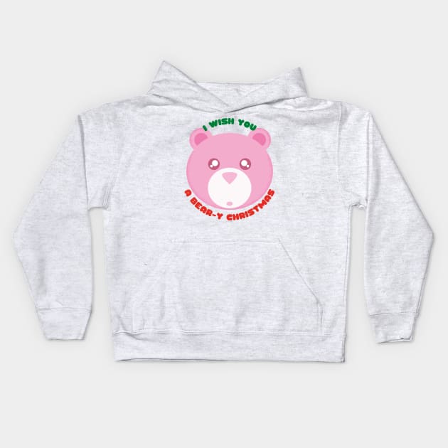 Christmas Teddy Bears I Wish You a Bear-y Christmas Cute Festive Gift for Teddy Bear Lovers Kids Hoodie by nathalieaynie